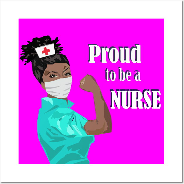 Proud to be a Nurse Black Nurse Student Gift Wall Art by MichelleBoardman